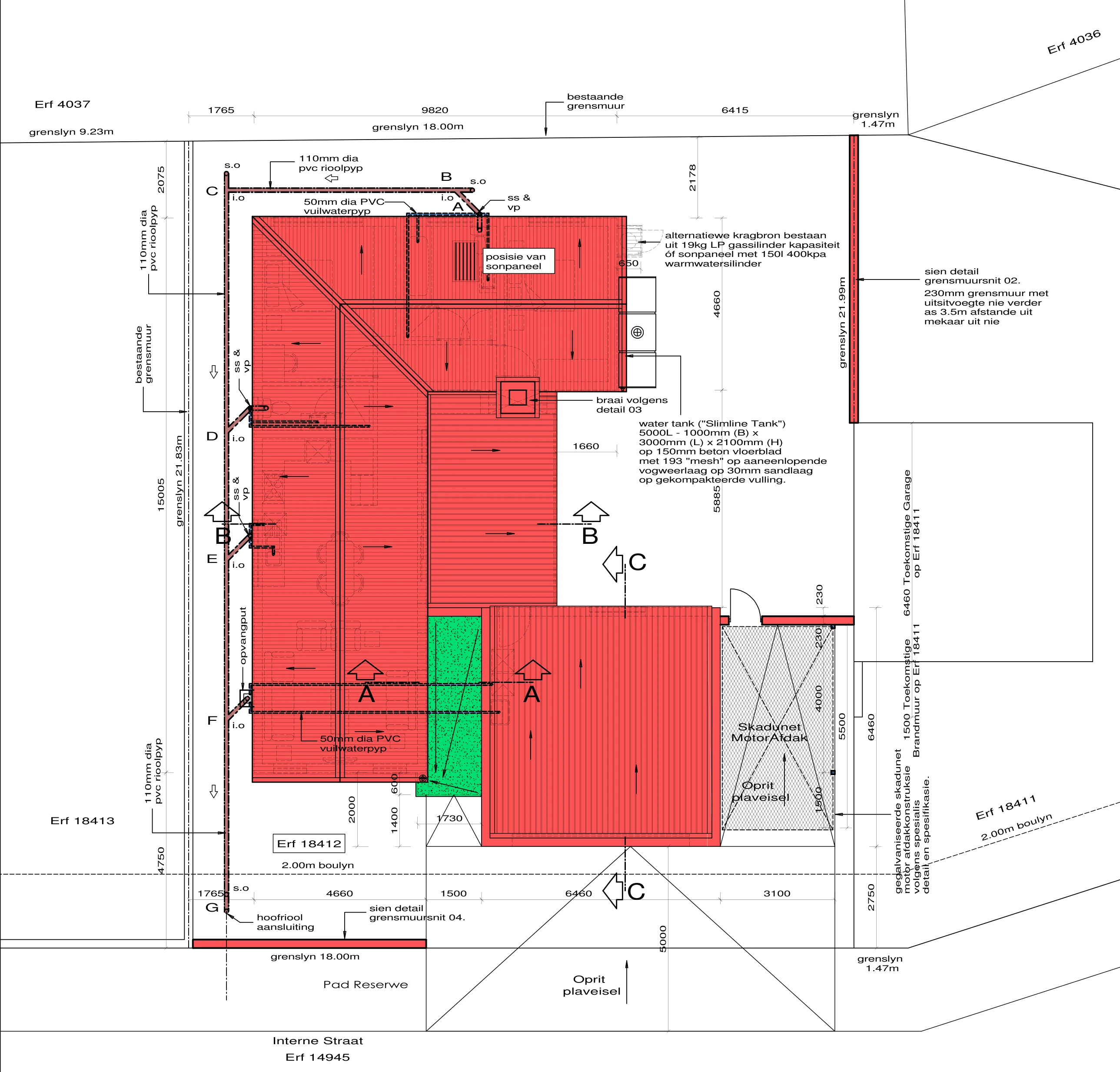 Site-plan extract for Erf 18412