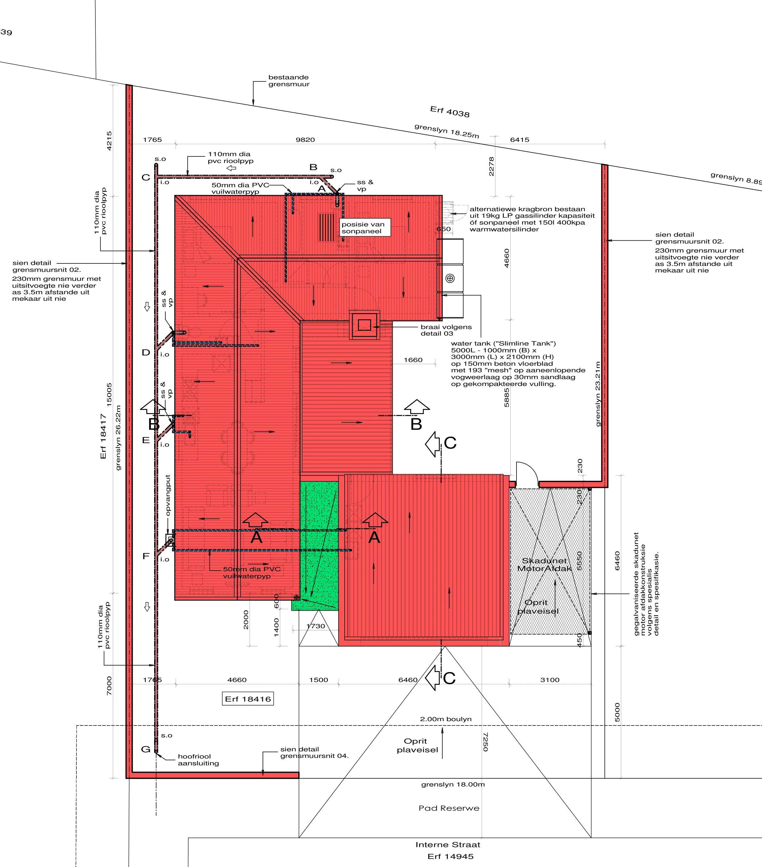 Site-plan extract for Erf 18416